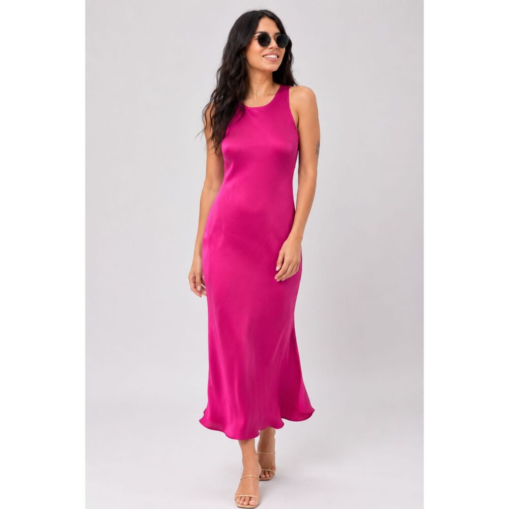 Outerknown Ellison Organic CottonSlip Dress Pink XS